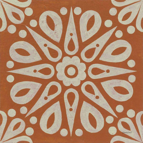 Terra Cotta Tile I White Modern Wood Framed Art Print by Lovell, Kathrine