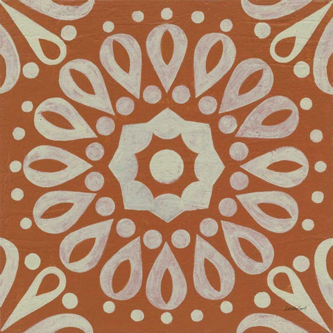 Terra Cotta Tile III White Modern Wood Framed Art Print by Lovell, Kathrine