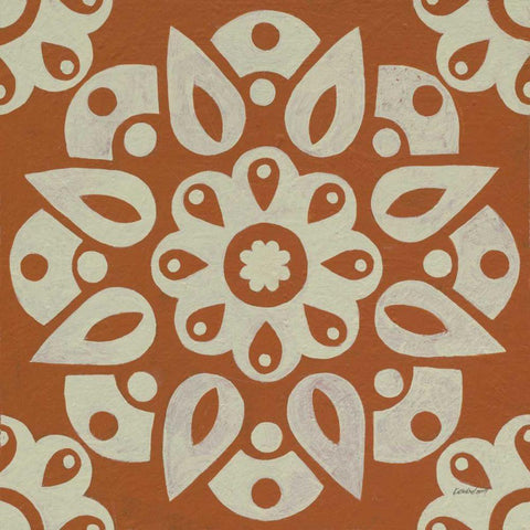 Terra Cotta Tile IV White Modern Wood Framed Art Print by Lovell, Kathrine