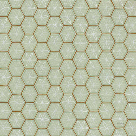 Hex II White Modern Wood Framed Art Print with Double Matting by Lovell, Kathrine