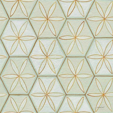 Hex IV White Modern Wood Framed Art Print with Double Matting by Lovell, Kathrine