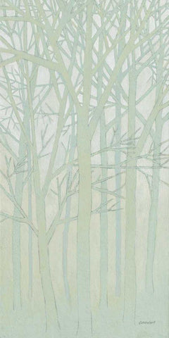 Spring Trees II White Modern Wood Framed Art Print with Double Matting by Lovell, Kathrine