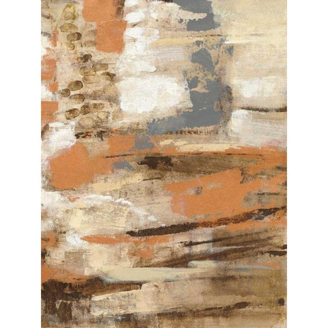 Copper and Wood III White Modern Wood Framed Art Print by Vassileva, Silvia