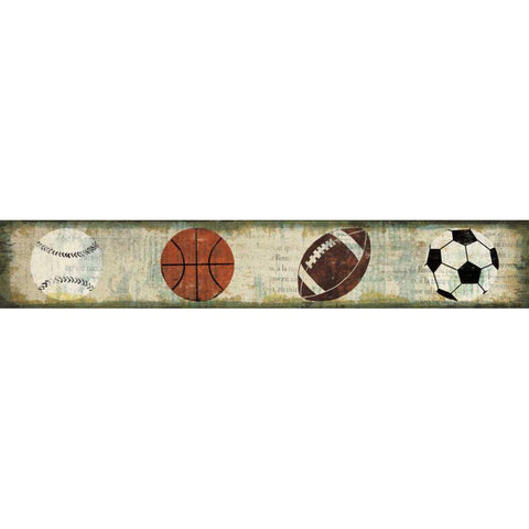 Ball Four Panel White Modern Wood Framed Art Print by Mullan, Michael