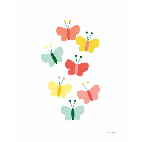 Butterfly Friends Black Modern Wood Framed Art Print by Kelle, Ann