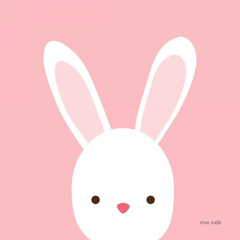 Cuddly Bunny Black Modern Wood Framed Art Print with Double Matting by Kelle, Ann