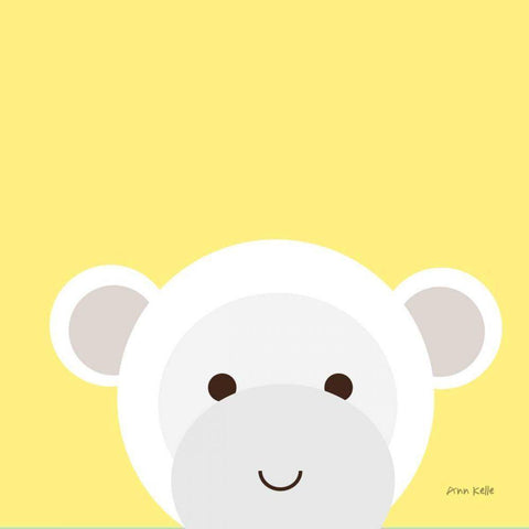 Cuddly Monkey White Modern Wood Framed Art Print by Kelle, Ann