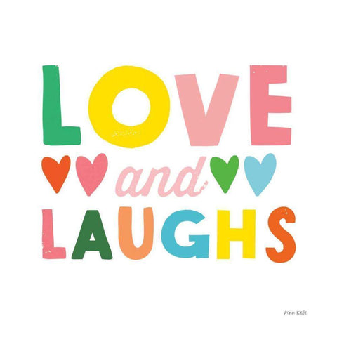 Love and Laughs Black Modern Wood Framed Art Print by Kelle, Ann