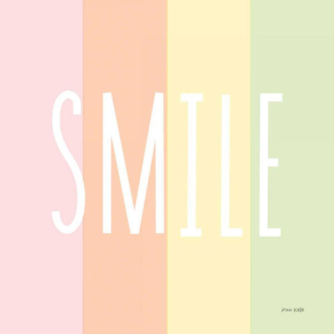 Smile Rainbow White Modern Wood Framed Art Print by Kelle, Ann