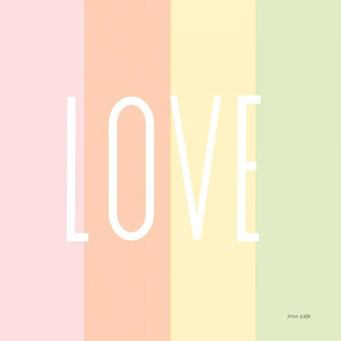 Love Rainbow Gold Ornate Wood Framed Art Print with Double Matting by Kelle, Ann