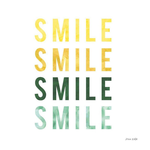 Smile Smile White Modern Wood Framed Art Print by Kelle, Ann