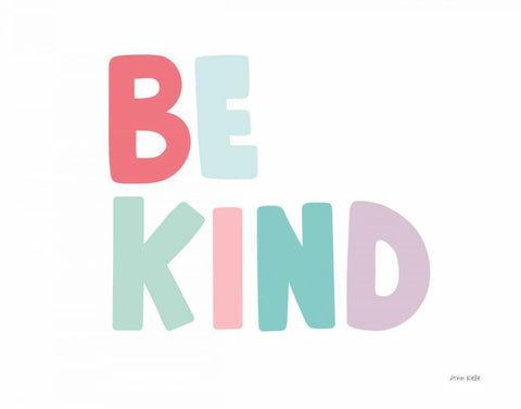 Be Kind White Modern Wood Framed Art Print with Double Matting by Kelle, Ann