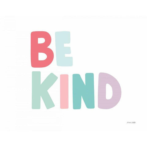 Be Kind White Modern Wood Framed Art Print by Kelle, Ann