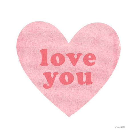 Love Heart Black Modern Wood Framed Art Print with Double Matting by Kelle, Ann