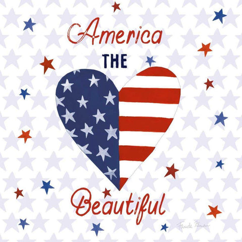 America the Beautiful II Square White Modern Wood Framed Art Print with Double Matting by Zaman, Farida