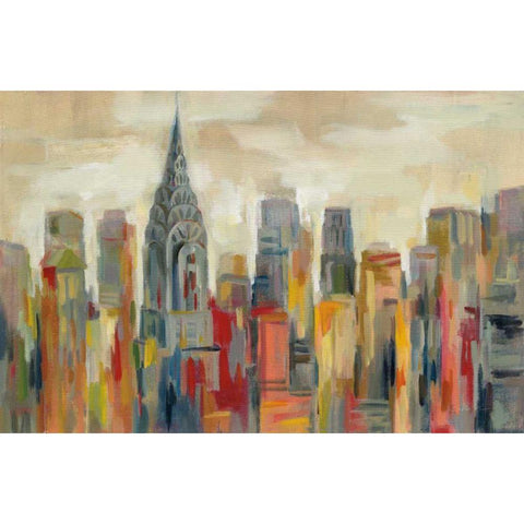 Manhattan - The Chrysler Building Black Modern Wood Framed Art Print with Double Matting by Vassileva, Silvia