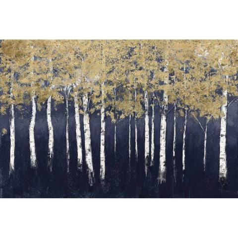 Shimmering Forest Indigo White Modern Wood Framed Art Print by Wiens, James