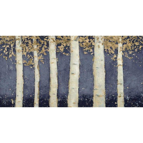 Magnificent Birch Grove Indigo Crop White Modern Wood Framed Art Print by Wiens, James