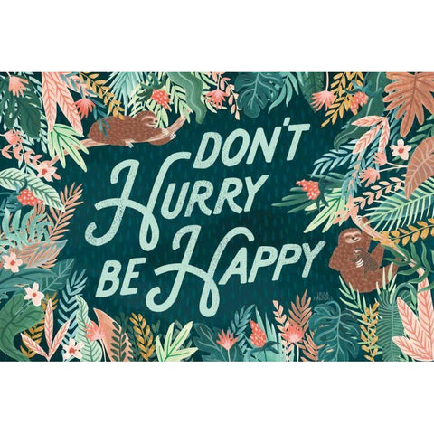 Jungle Hangout I Black Modern Wood Framed Art Print with Double Matting by Marshall, Laura