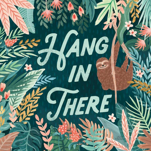 Jungle Hangout II Black Modern Wood Framed Art Print with Double Matting by Marshall, Laura