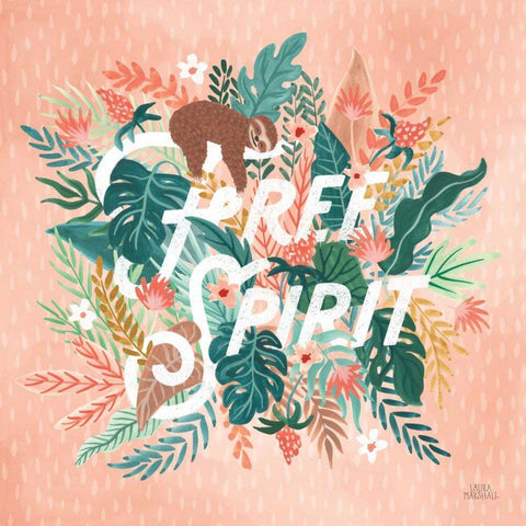 Jungle Hangout IV Black Modern Wood Framed Art Print with Double Matting by Marshall, Laura