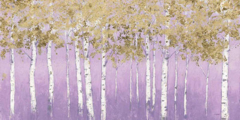 Shimmering Forest Lavender Crop White Modern Wood Framed Art Print with Double Matting by Wiens, James