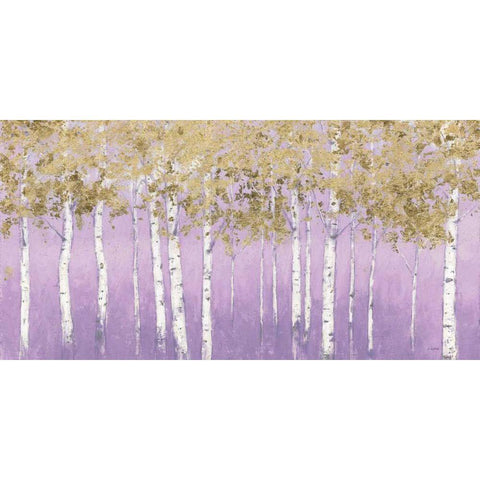 Shimmering Forest Lavender Crop Black Modern Wood Framed Art Print with Double Matting by Wiens, James