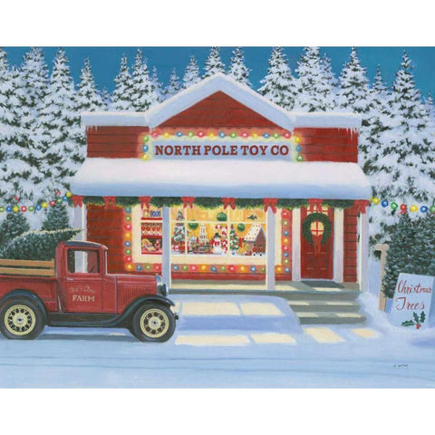 Holiday Moments II North Pole Gold Ornate Wood Framed Art Print with Double Matting by Wiens, James