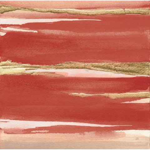 Gilded Red I White Modern Wood Framed Art Print by Paschke, Chris