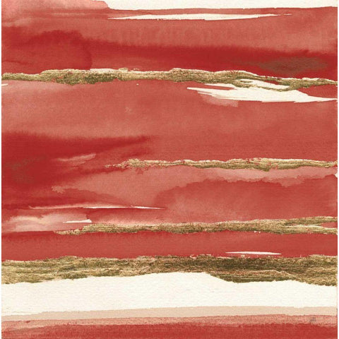 Gilded Red II Gold Ornate Wood Framed Art Print with Double Matting by Paschke, Chris