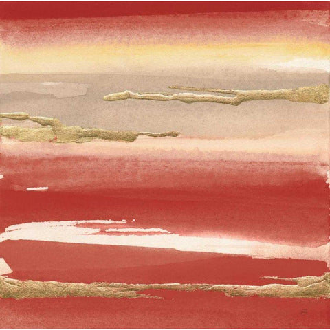 Gilded Red III White Modern Wood Framed Art Print by Paschke, Chris