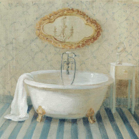 Victorian Bath II White Modern Wood Framed Art Print with Double Matting by Nai, Danhui