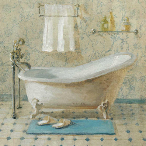 Victorian Bath III White Modern Wood Framed Art Print by Nai, Danhui