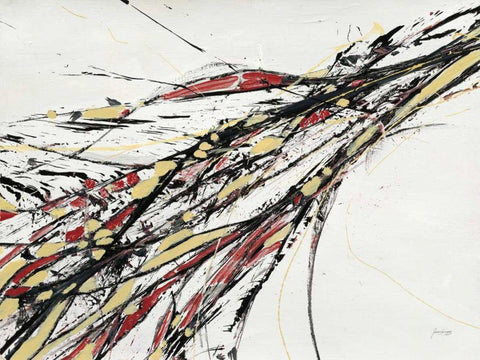 Gravity Red White Modern Wood Framed Art Print with Double Matting by Griggs, Jan