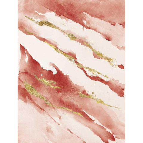 Drift v2 Red Gold Ornate Wood Framed Art Print with Double Matting by Schick, Mike