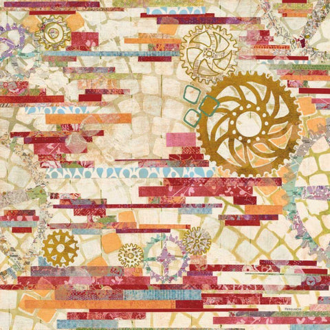 EU Timetable I Red White Modern Wood Framed Art Print by Ferguson, Kathy