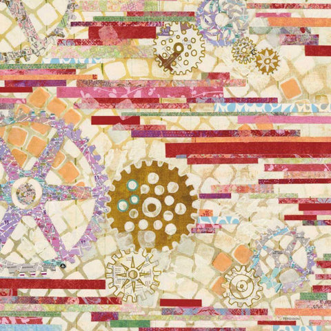 EU Timetable II Red White Modern Wood Framed Art Print by Ferguson, Kathy