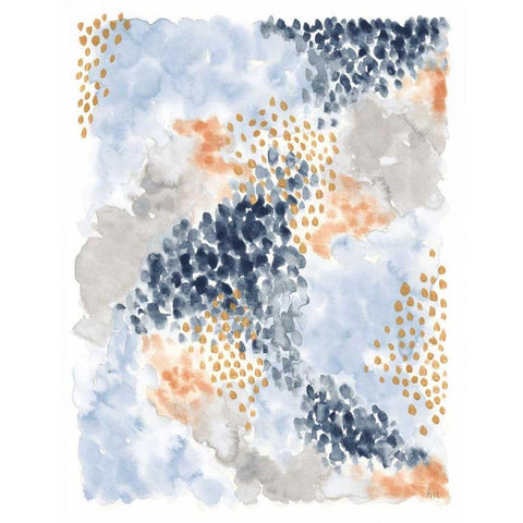 Spring Blooms II Navy White Modern Wood Framed Art Print by Marshall, Laura