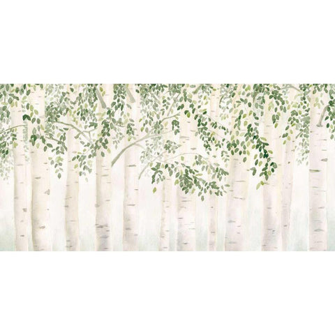 Fresh Forest Green White Modern Wood Framed Art Print by Wiens, James