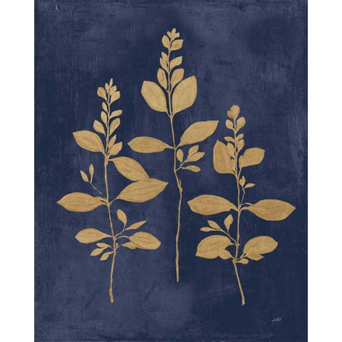 Botanical Study IV Gold Navy White Modern Wood Framed Art Print by Purinton, Julia