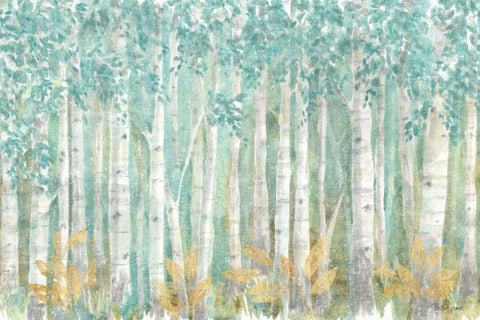 Natures Leaves I White Modern Wood Framed Art Print with Double Matting by Grove, Beth