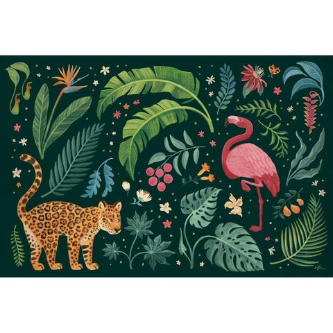 Jungle Love II White Modern Wood Framed Art Print by Penner, Janelle