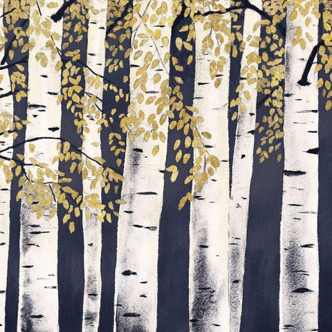 Fresh Forest Indigo III White Modern Wood Framed Art Print with Double Matting by Wiens, James