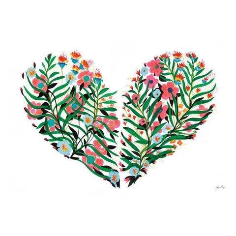 Hidden Heart Black Modern Wood Framed Art Print with Double Matting by Davis, Joan E.