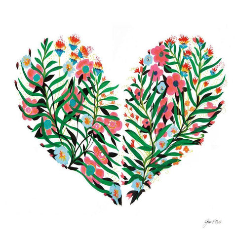 Hidden Heart Square White Modern Wood Framed Art Print with Double Matting by Davis, Joan E.
