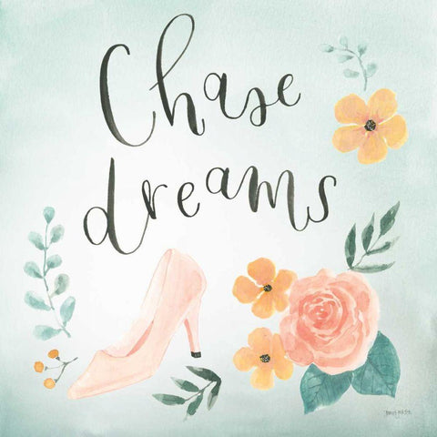 Chase Dreams I Green White Modern Wood Framed Art Print with Double Matting by Jackson, Jenaya