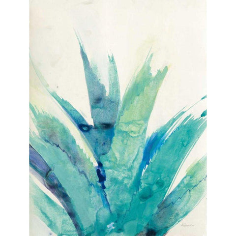 Cool Aloe White Modern Wood Framed Art Print by Hristova, Albena