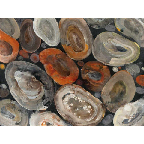 Autumn Rocks Black Modern Wood Framed Art Print by Hristova, Albena