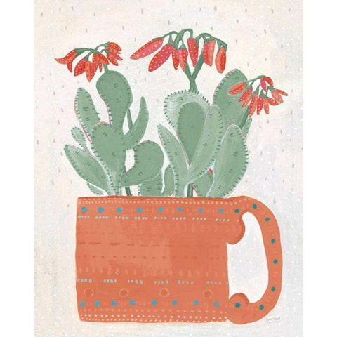 Coral Cuppa Neutral Crop Black Modern Wood Framed Art Print with Double Matting by Mack, Lynn