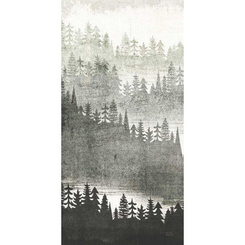 Mountainscape Silver Panel I White Modern Wood Framed Art Print by Mullan, Michael